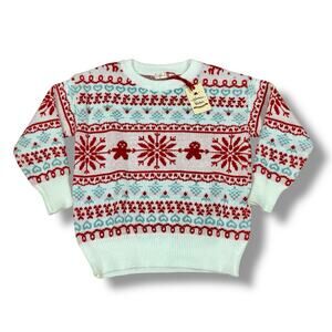 NWT Snowflake Size S/M Chunky Cotton Knit Holiday Sweater Icelandic